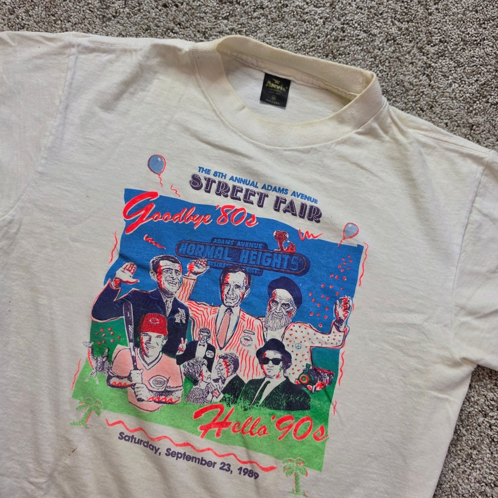 VINTAGE Adams Avenue Street Fair Shirt Mens M Cotton 1989 Goodbye 80s 90s
